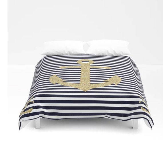 Nautical Duvet Cover Anchor Duvet Cover Queen King Full Etsy
