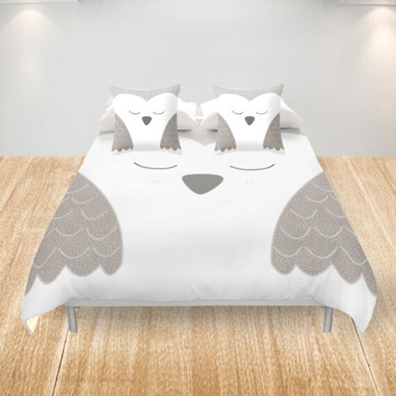 Owl Duvet Cover Or Comforter Twin Full King Queen Bedding Bird Etsy