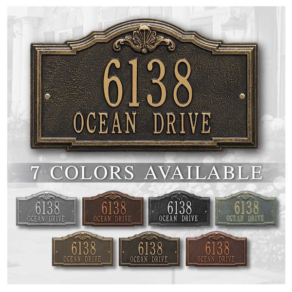 Metal Address Plaque, The Gatewood, Personalized Street Sign