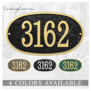 Personalized Oval Metal Address Plaques. Four Colors Available! Custom House Number Sign.