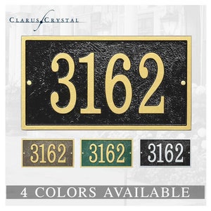 Personalized Rectangular Metal Address Plaques. Four Colors Available! Custom House Number Sign.