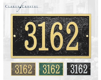 Personalized Rectangular Metal Address Plaques. Four Colors Available! Custom House Number Sign.