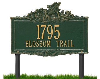 Personalized Cast Metal Yard Plaque - Personalized Fairy Garden Lawn sign. 4 colors available