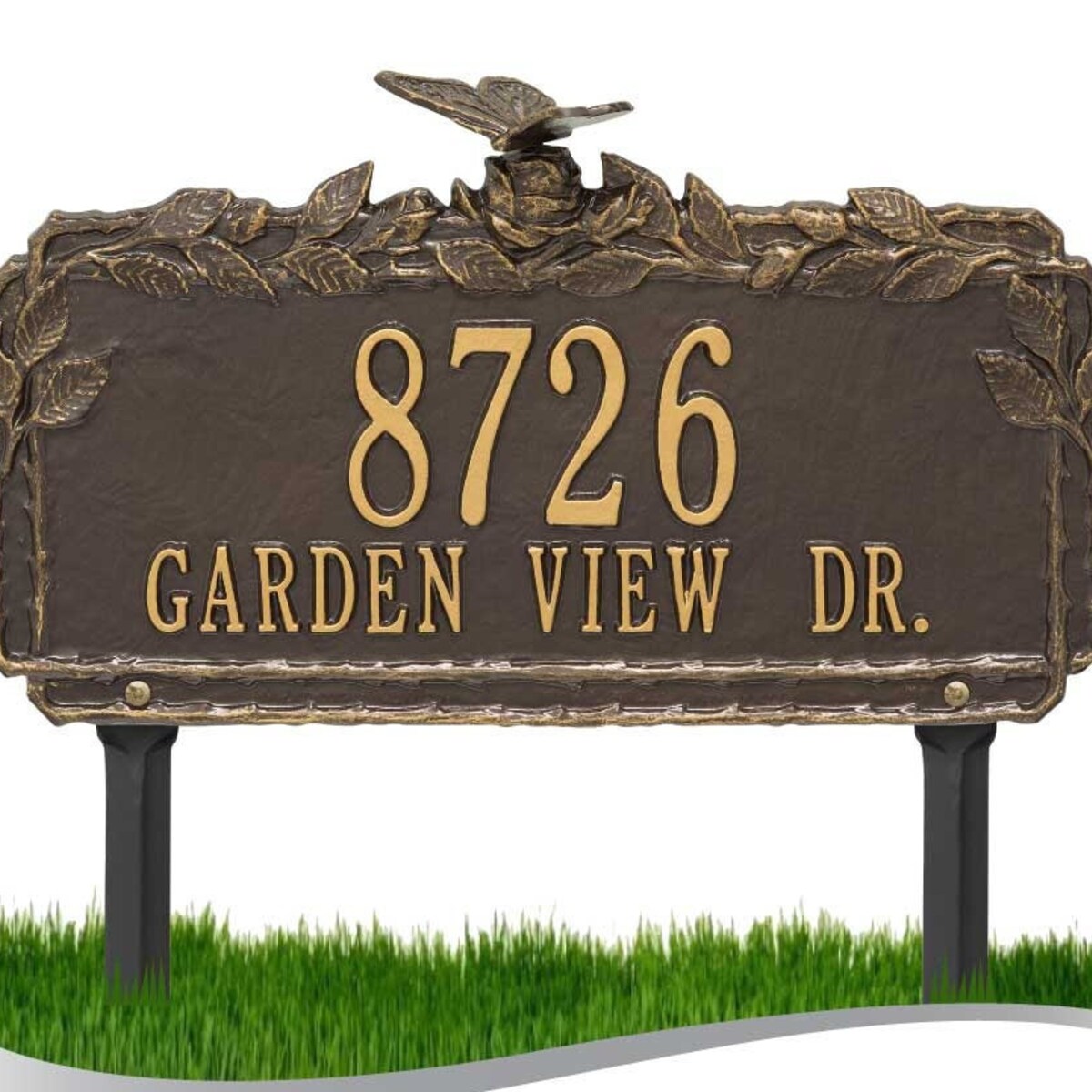 Personalized Cast Metal Yard Plaque the Butterfly Rose Lawn Sign. 5 Colors Available - Etsy