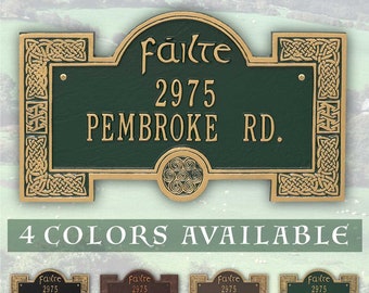 Failte Irish Address Plaque. Display Your Address and Street Name. Custom House Number Sign.