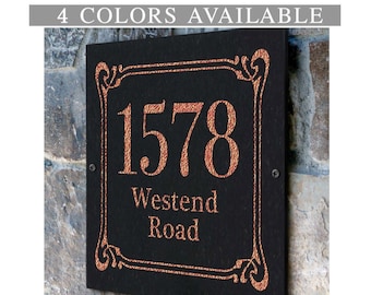 Engraved Stone Address Plaque - Solid Granite Number Sign