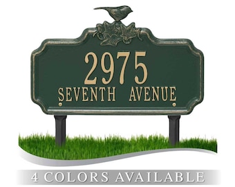 Personalized Cast Metal Yard Plaque - The Chickadee Ivy Lawn sign. 4 Colors Available