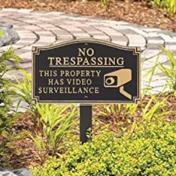 Video Camera Surveillance Yard Sign Security Warning Lawn Plaque