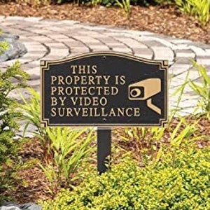 Video Camera Surveillance Yard Sign Security Warning Lawn Plaque