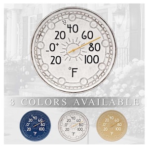 16" Spherra Indoor Outdoor Wall Thermometer Made from Solid cast Aluminum
