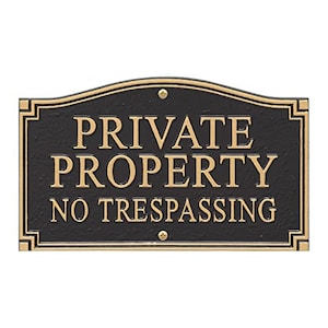 Private Property Sign No Trespassing wall plaque