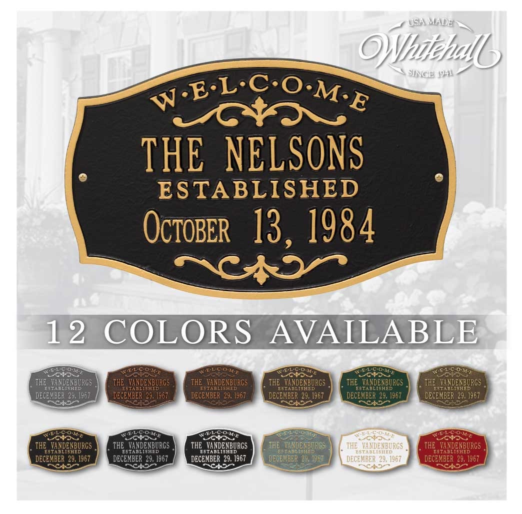 Custom House Plaque. Display Your Family Name and EST. Date. Welcome Plaque  Made from Solid Metal