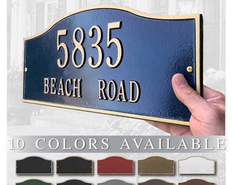 Metal Address Plaque. Personalized Cast The Rolling Arch Plaque. Display Your Address and Street Name. Custom House Number Sign.