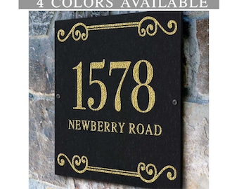 Engraved Stone Address Plaque – Custom Home Number Sign