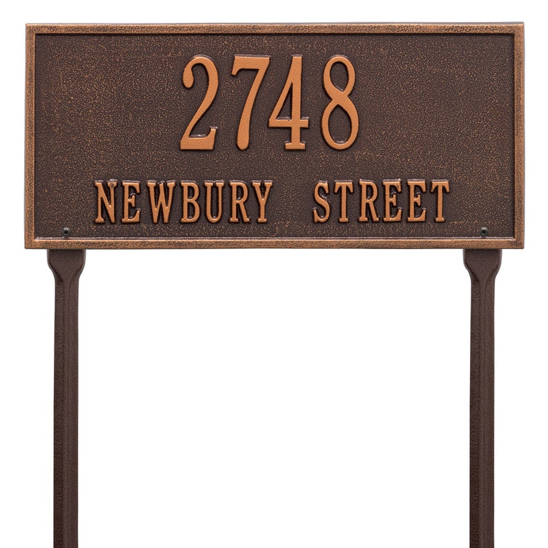 LAWN MOUNTED Address Plaque. Personalized Large Rectangle Etsy