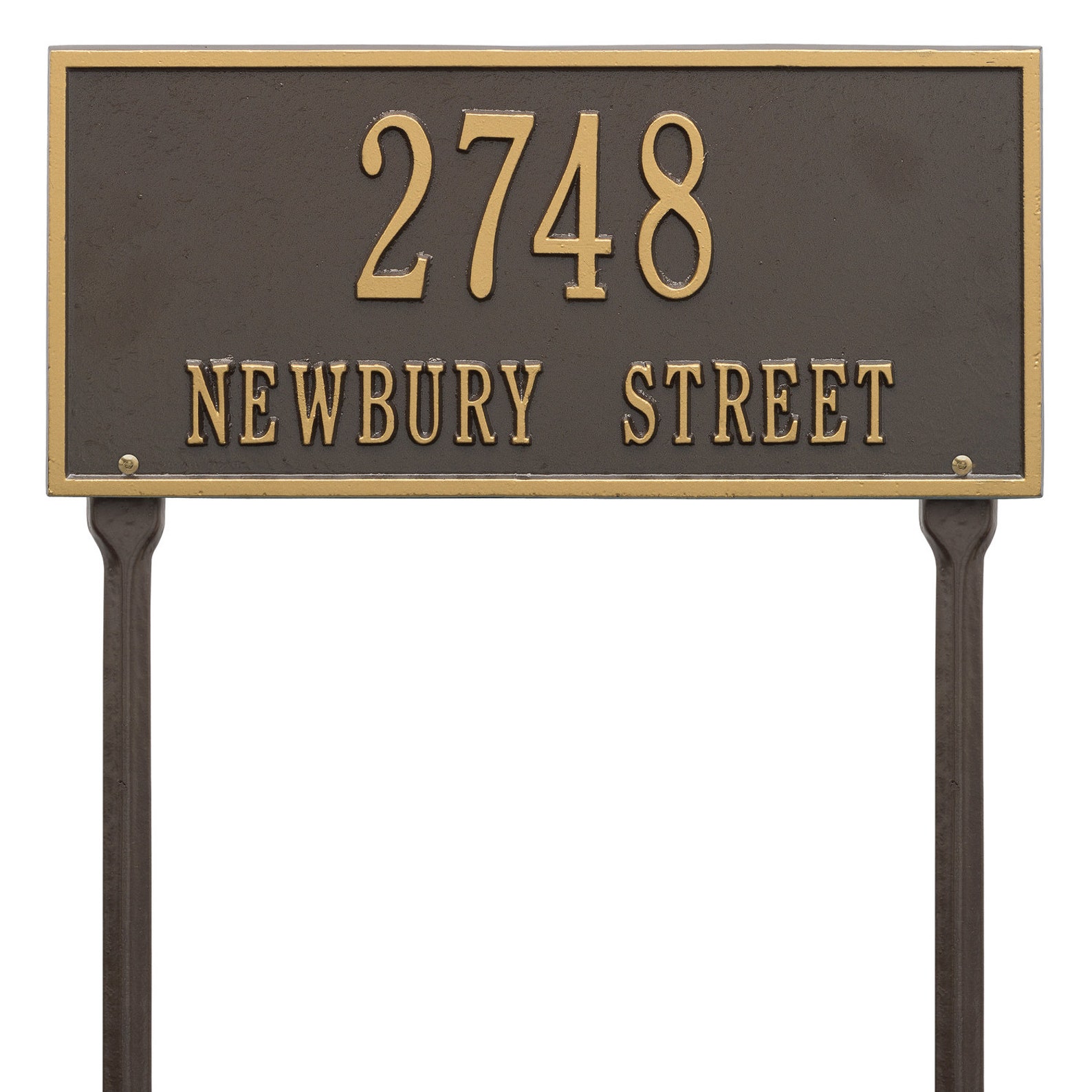 LAWN MOUNTED Address Plaque. Personalized Large Rectangle Etsy