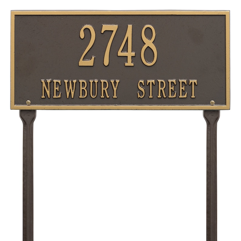 LAWN MOUNTED Address Plaque. Personalized Large Rectangle Etsy