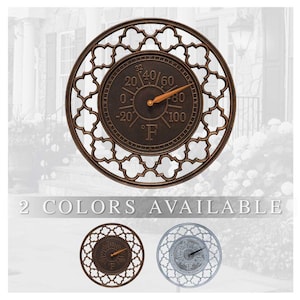 21" Vellora Indoor Outdoor Wall Thermometer Made from Solid cast Aluminum