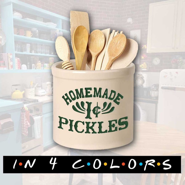 Friends Replica Pickles Jar, Monica's Kitchen Inspired Crock Pot, Nostalgic TV Show Memorabilia, Ideal Gift for Fans, Comes in Four Colors