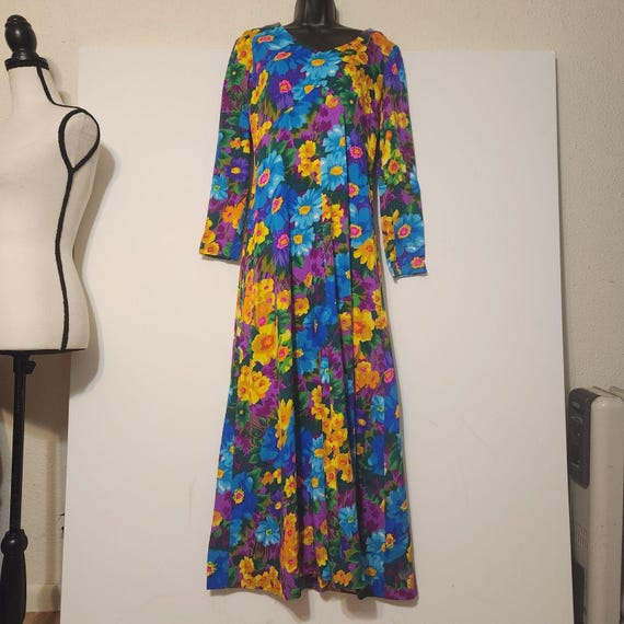 Vintage 60s Flower Power Maxi Hostess Dress Groov… - image 10