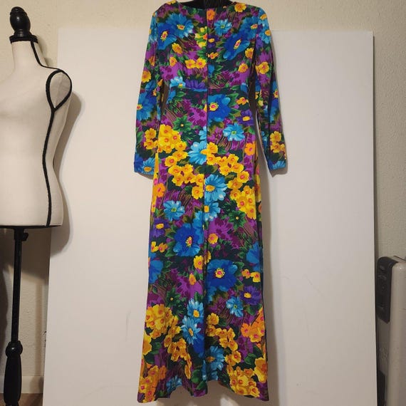 Vintage 60s Flower Power Maxi Hostess Dress Groov… - image 9