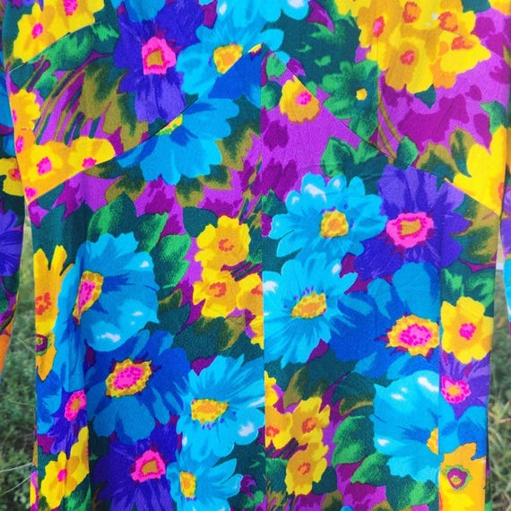Vintage 60s Flower Power Maxi Hostess Dress Groov… - image 4