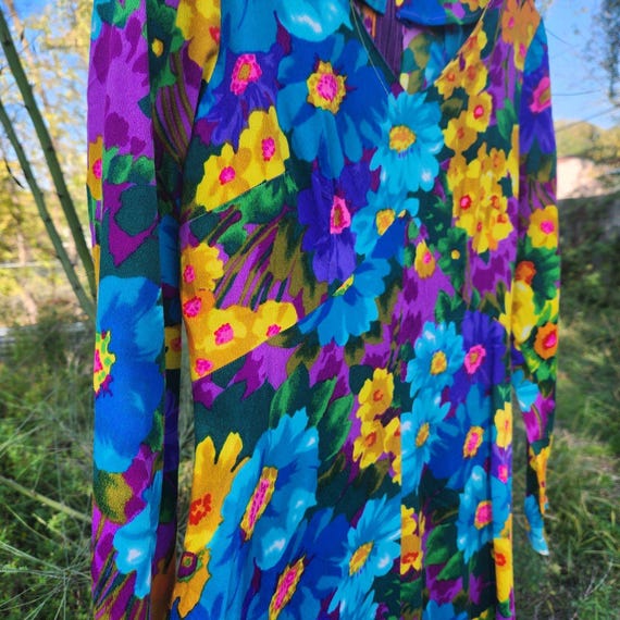 Vintage 60s Flower Power Maxi Hostess Dress Groov… - image 5