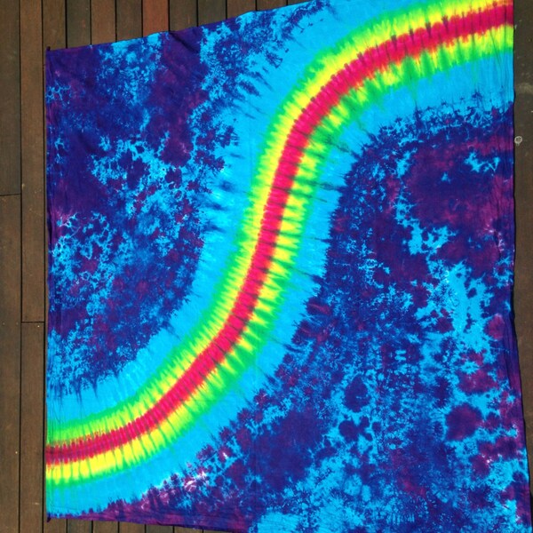 Tie Dye Tapestry, Worm Hole Tie Dye Tapestry, Blue Tapestry, Dorm Decor Tapestry