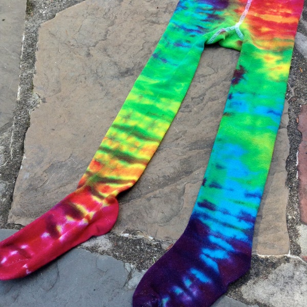 Tie Dye Tights, Rainbow Tie Dye Toddler Tights