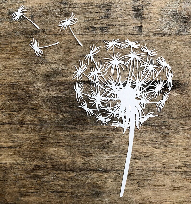 Dandelion Art Dandelion Paper Cut Dandelion Wall Art Etsy
