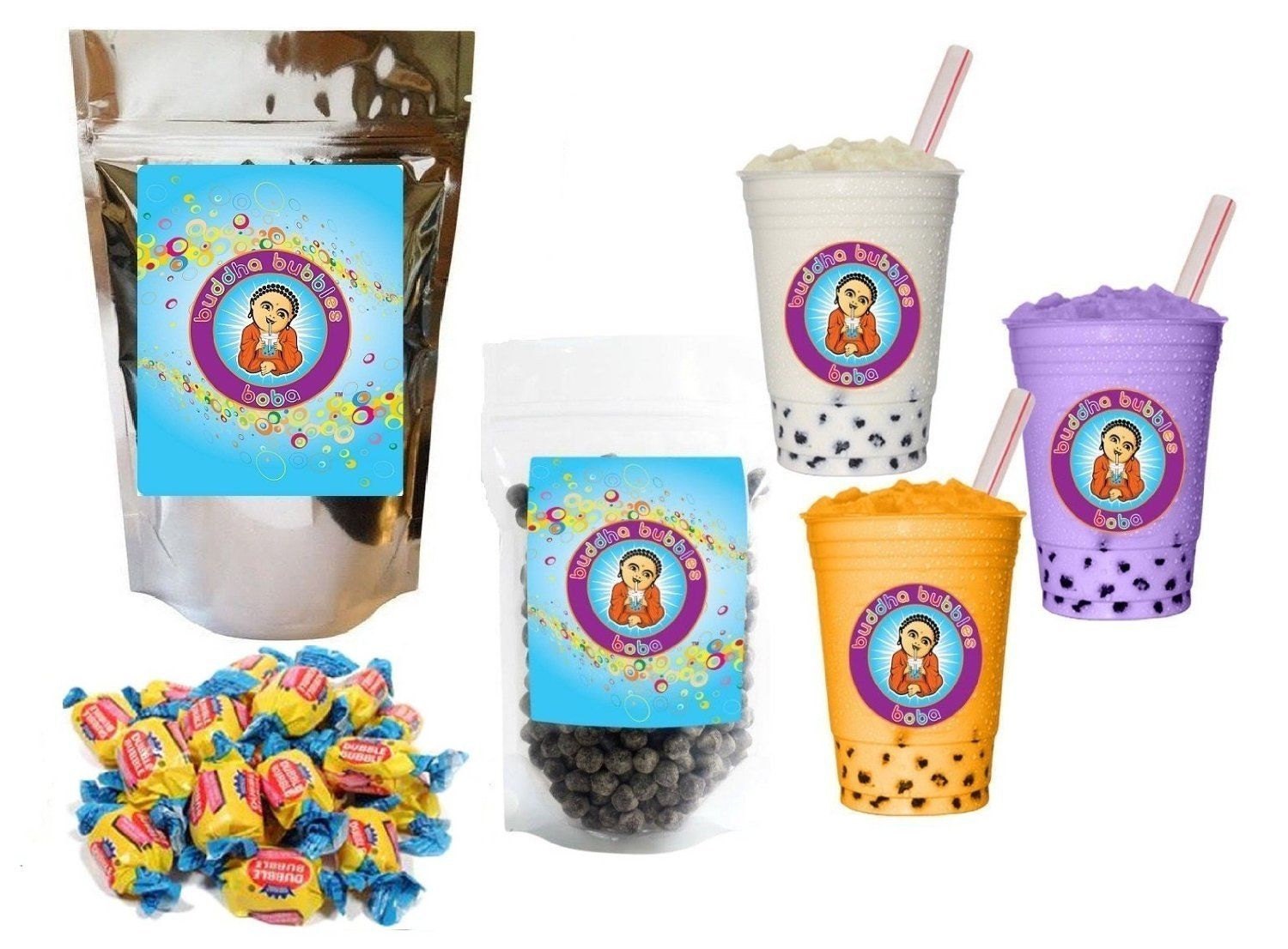 10 Drinks Bubble Gum Boba Tea Kit Tea Powder Bubbles & Etsy