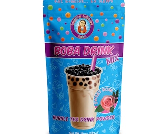 SWEET ROSE Milk Tea Boba / Bubble Tea Drink Mix Powder by Buddha Bubbles Boba (10 Ounce)