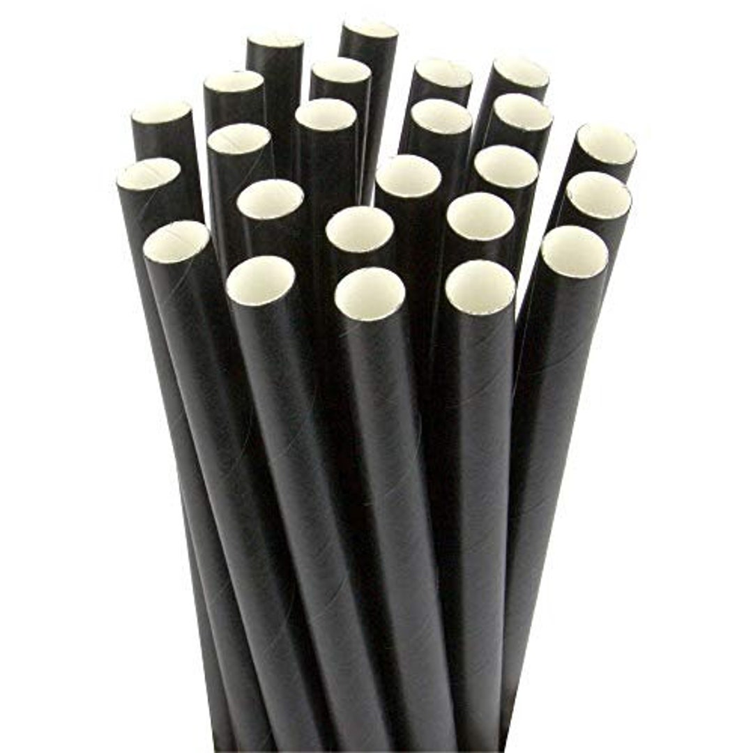 50 BLACK Paper BOBA Fat STRAWS Extra Wide 9 X 1/2 Fat Drinking Straws