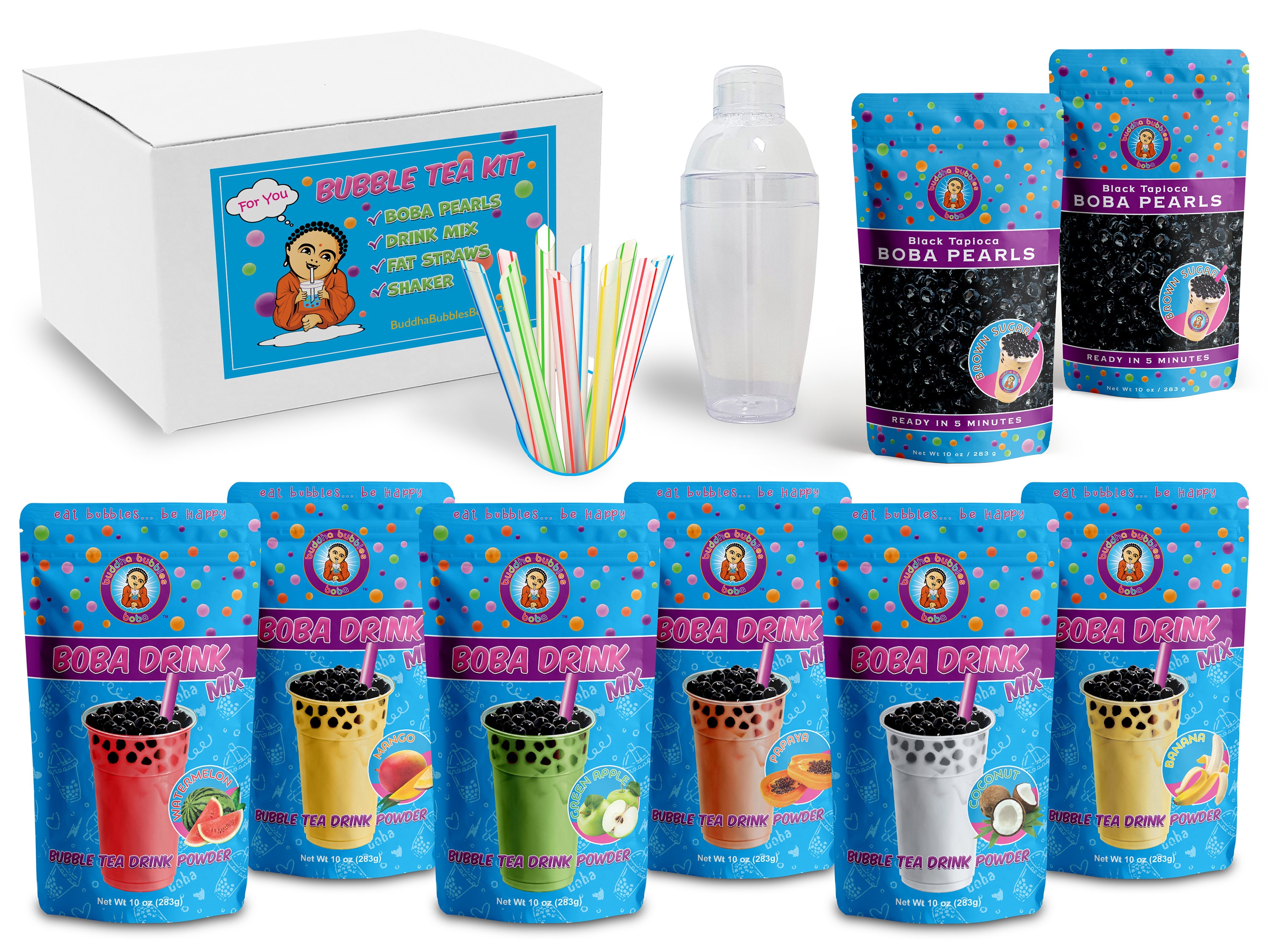 The Original Ultimate Fruity Diy Boba Bubble Tea Kit Gift Box Includes