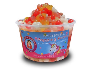 Bombas de Boba Arcoíris Premium Perlas de Boba Explosivas de Frutas Mixtas / Aderezo para Postres de Buddha Bubbles Boba