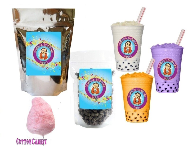 10 Drinks Cotton Candy Boba Tea Kit Tea Powder Bubbles & Etsy