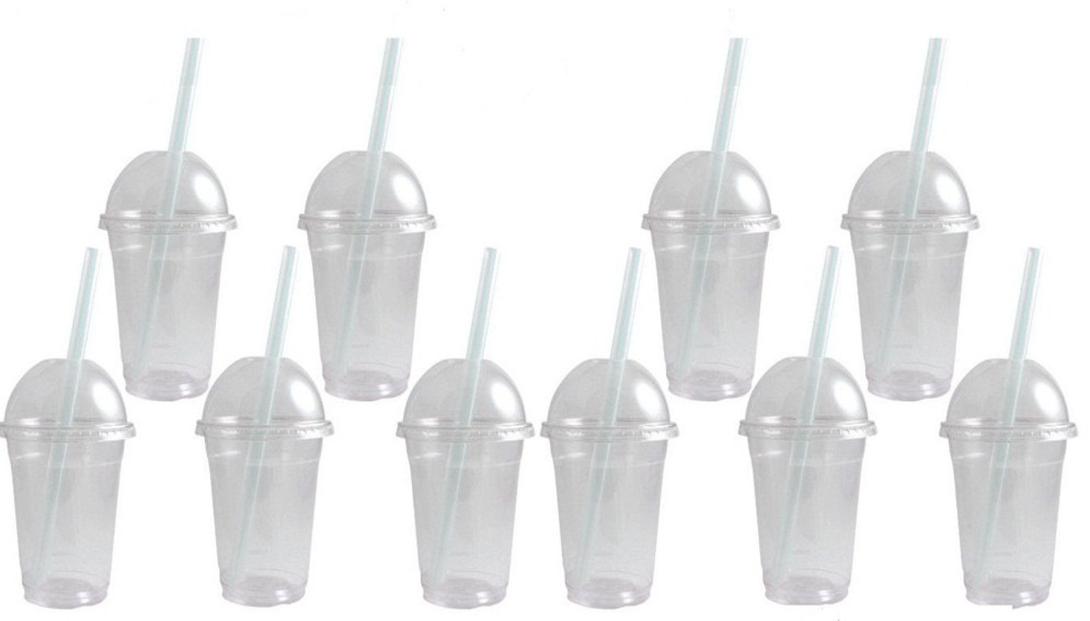 25 Sets 20 oz Pet Plastic Clear Cup & Dome Lid Iced Coffee by Etsy