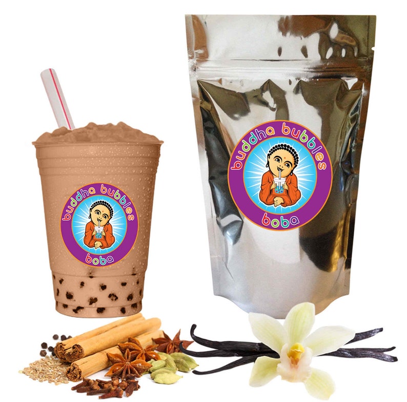 10oz Vanilla Chai Tea Latte Boba Bubble Tea Powder by Buddha Etsy