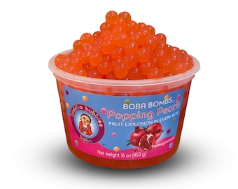 Bombas de Boba de Granada Premium Perlas de Boba Explosivas / Explosión / Aderezo para Postres de Buddha Bubbles Boba