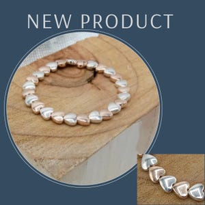 Silver heart bracelet, hearts, gifts for her, christmas gift, silver heart, rose gold heart, bracelet, handmade , silver, gifts