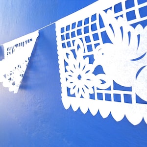 wedding banner, wedding papel picado, mexican banner, rectangle bunting, mexican party decor