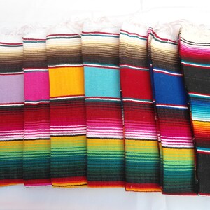 serape blanket, mexican serape blanket, bohemian style blanket, multicolor striped mexican blanket, yoga mat yoga blanket, boho blanket image 4