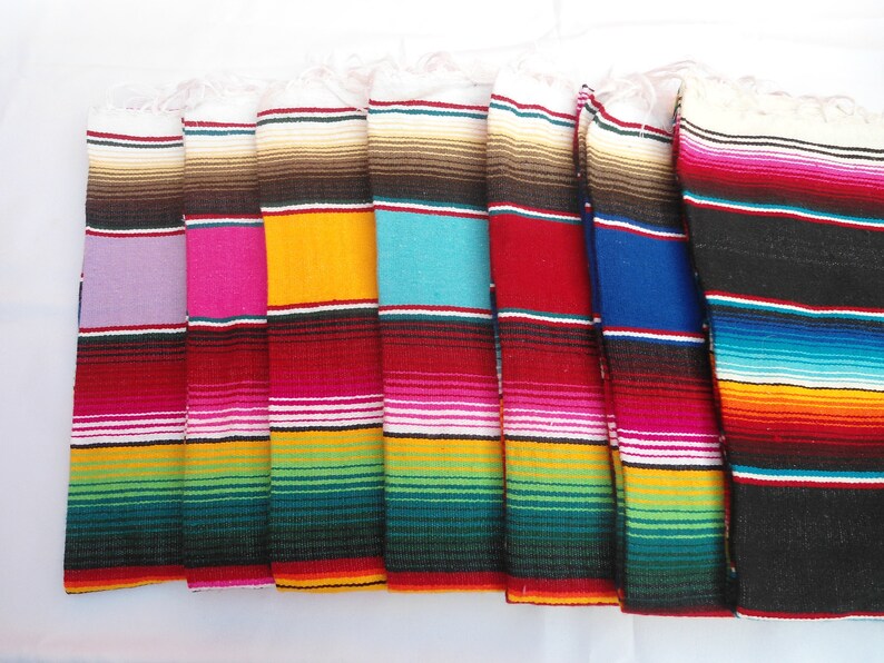 serape blanket, mexican serape blanket, bohemian style blanket, multicolor striped mexican blanket, yoga mat yoga blanket, boho blanket image 4