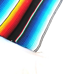 serape blanket, mexican serape blanket, bohemian style blanket, multicolor striped mexican blanket, yoga mat yoga blanket, boho blanket image 5