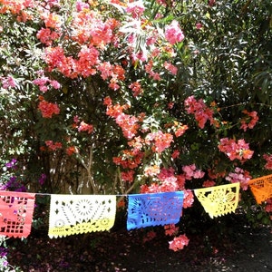 papel picado, 10 pack banners, more than 130 feet long, multicolor banners, paper flags, mexican party decor, mexican paper, papel picado