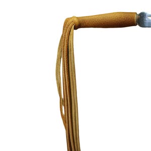 16" Fringe Tan Heavy Duty Leather Motorcycle Lever Covers for HD w/ 16" Fringe and Beads