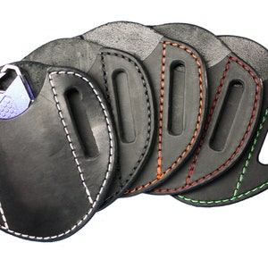 Funda de cuero resistente para cuchillo multiherramienta Leatherman estilo panqueque
