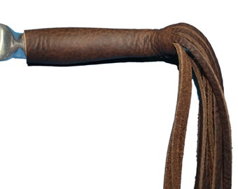 16" Fringe Brown Heavy Duty Leather Motorcycle Lever Covers for HD w/ Beads