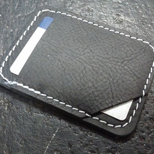 Minimalista cartera delgada vertical hecho a mano premium aceitado curtido cuero tarjeta de crédito mejor hombre regalo de boda