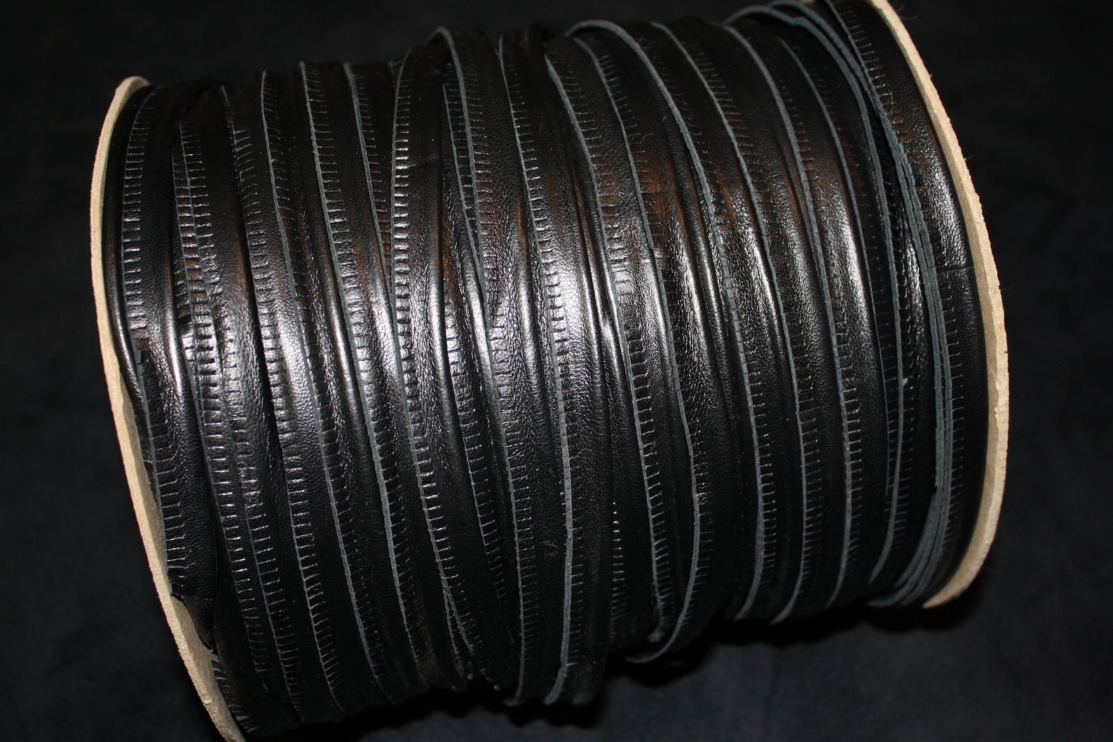 Black Leather 1/2 Piping With Cord With Serrated Edge for Bends - Etsy